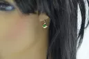 Vintage Jewlery Earrings Emerald Original Vintage 14K Rose Gold vec028r